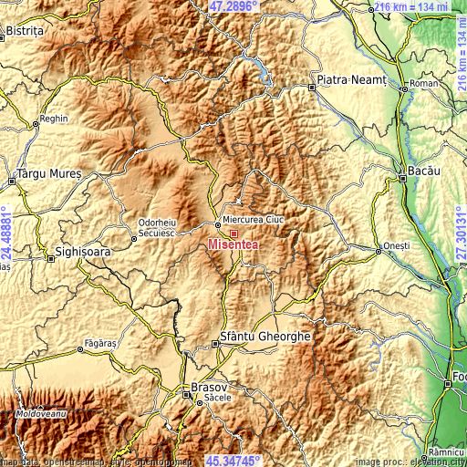 Topographic map of Misentea