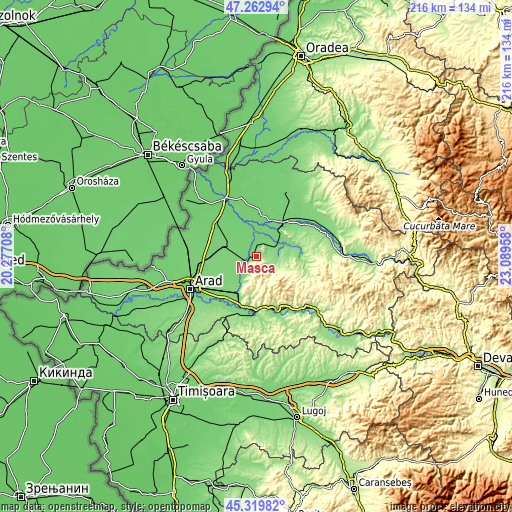 Topographic map of Mâsca