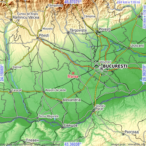 Topographic map of Mârşa