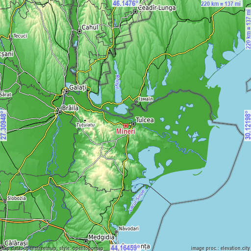 Topographic map of Mineri