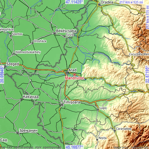 Topographic map of Mândruloc