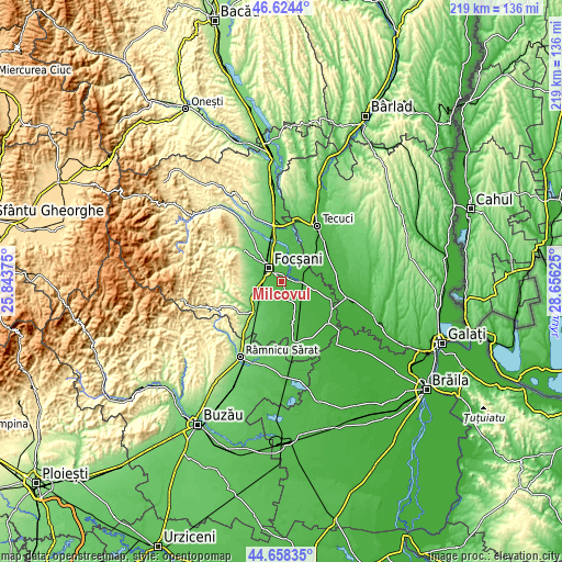 Topographic map of Milcovul