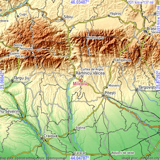 Topographic map of Milcoiu