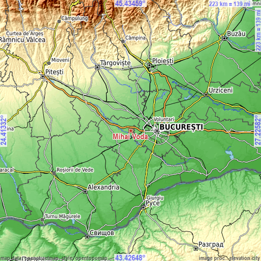 Topographic map of Mihai Vodă