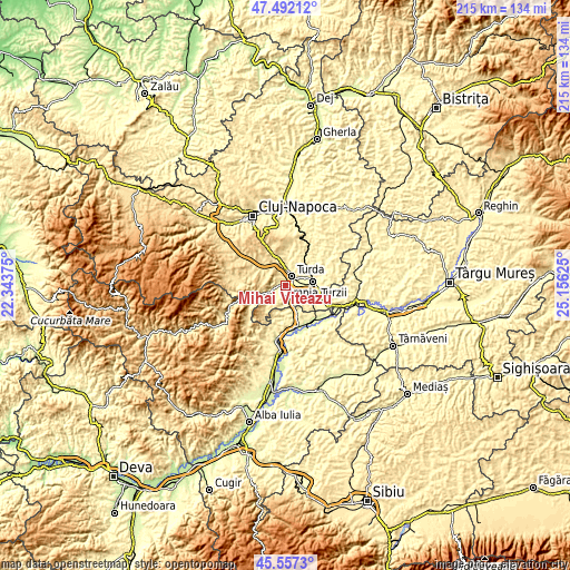 Topographic map of Mihai Viteazu