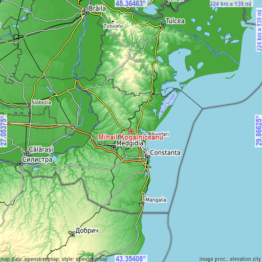 Topographic map of Mihail Kogălniceanu