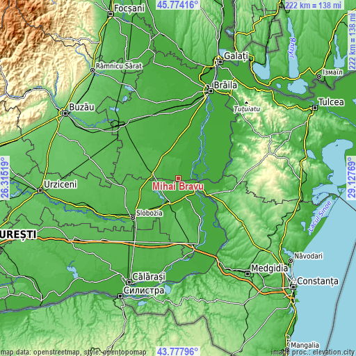 Topographic map of Mihai Bravu