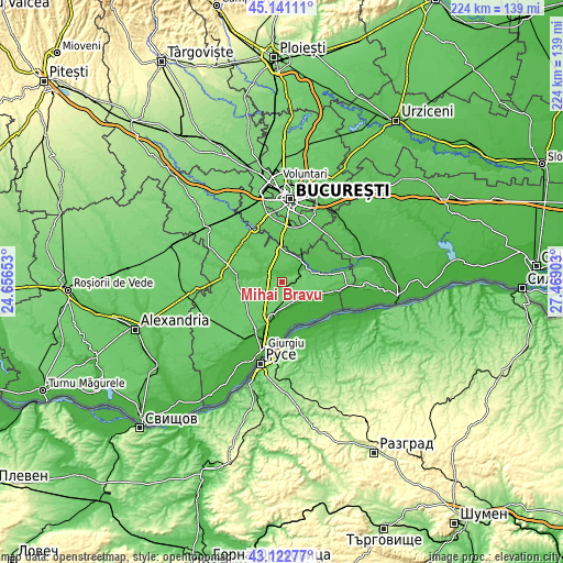 Topographic map of Mihai Bravu