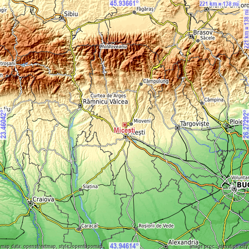 Topographic map of Miceşti