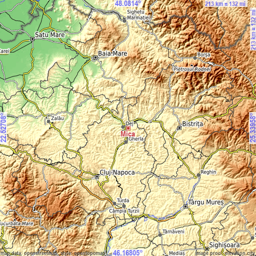 Topographic map of Mica