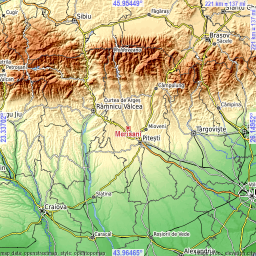 Topographic map of Merişani