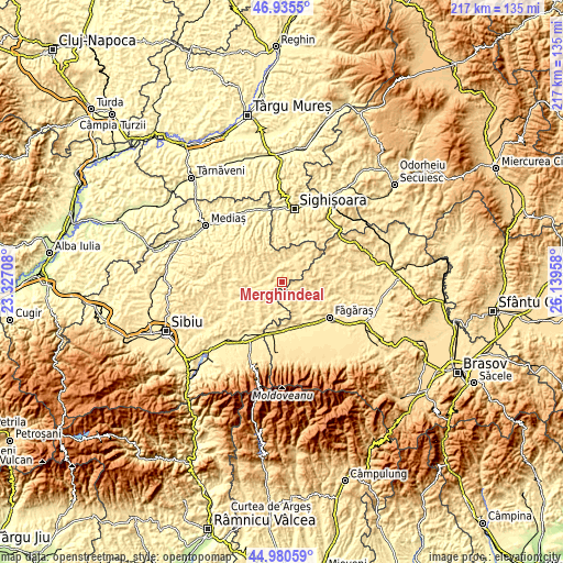 Topographic map of Merghindeal