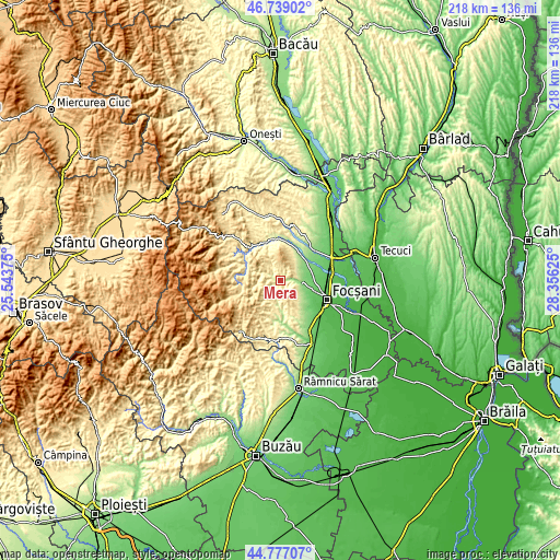 Topographic map of Mera