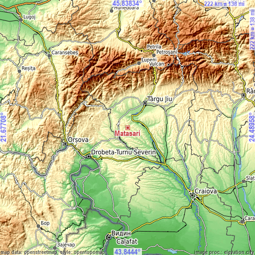 Topographic map of Mătăsari