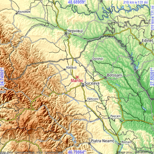 Topographic map of Măriței