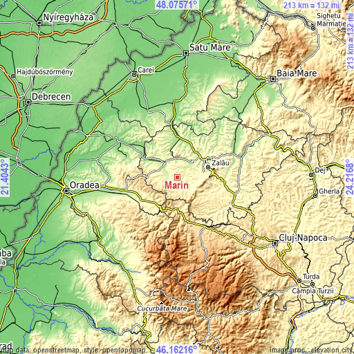 Topographic map of Marin