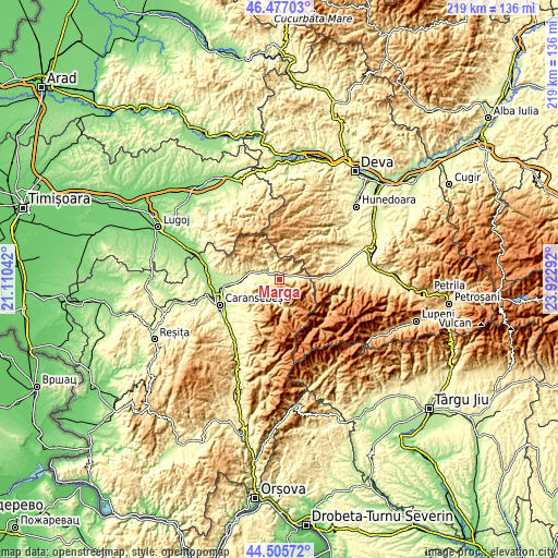 Topographic map of Marga