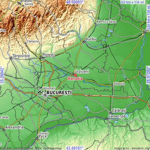 Topographic map of Manasia