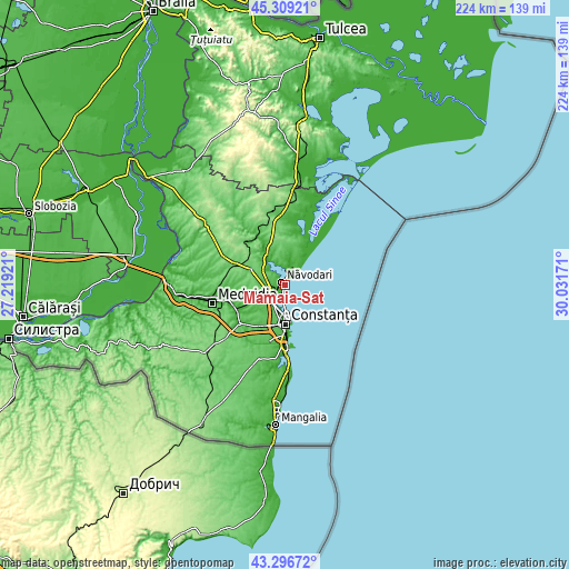 Topographic map of Mamaia-Sat