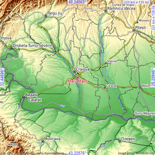 Topographic map of Malu Mare