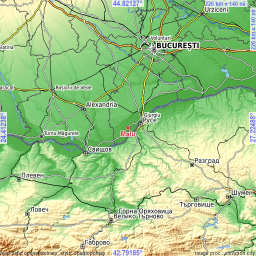 Topographic map of Malu