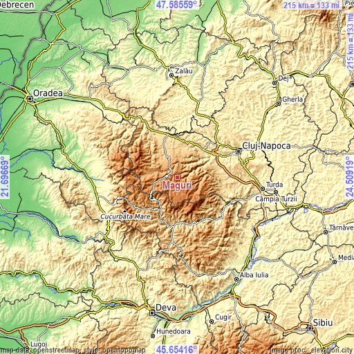 Topographic map of Măguri