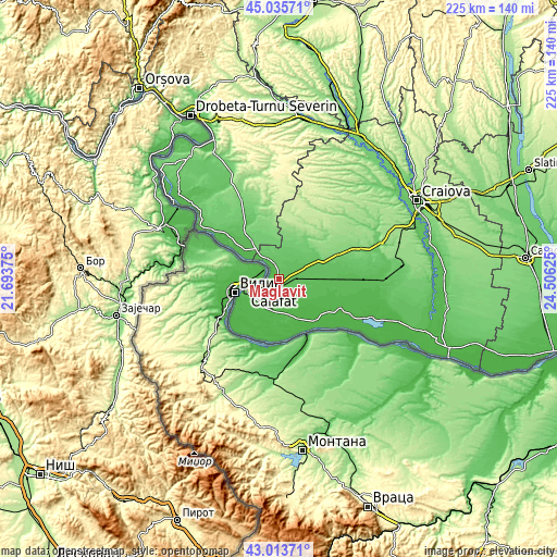Topographic map of Maglavit