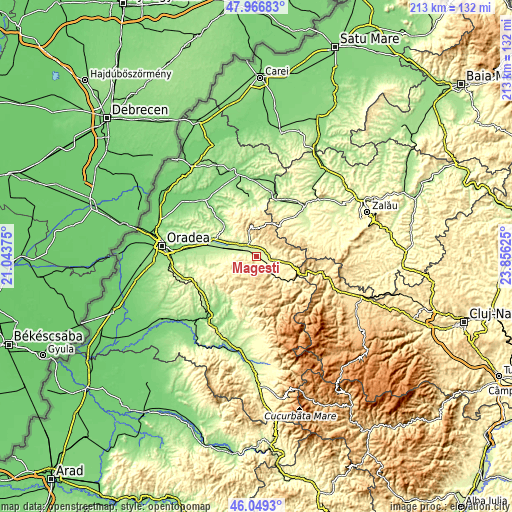 Topographic map of Măgeşti