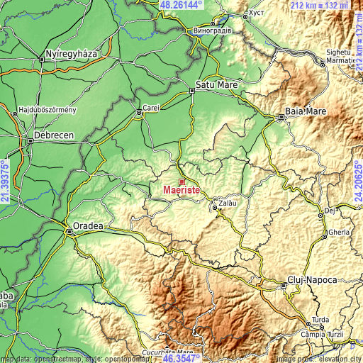 Topographic map of Măerişte