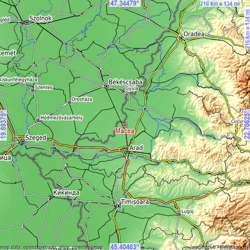 Topographic map of Macea