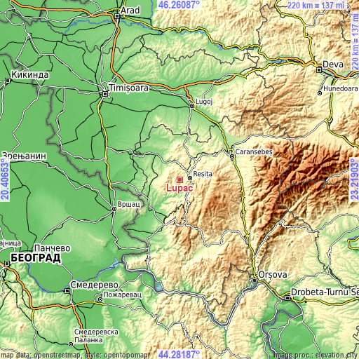 Topographic map of Lupac