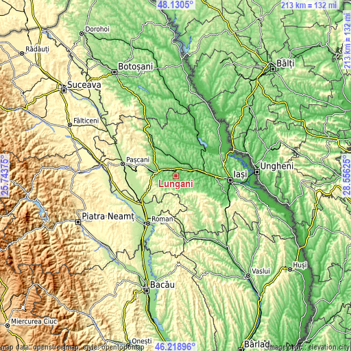 Topographic map of Lungani