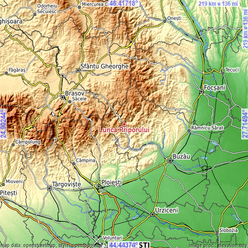 Topographic map of Lunca Priporului