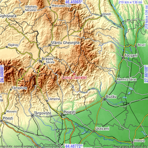 Topographic map of Lunca Jariștei