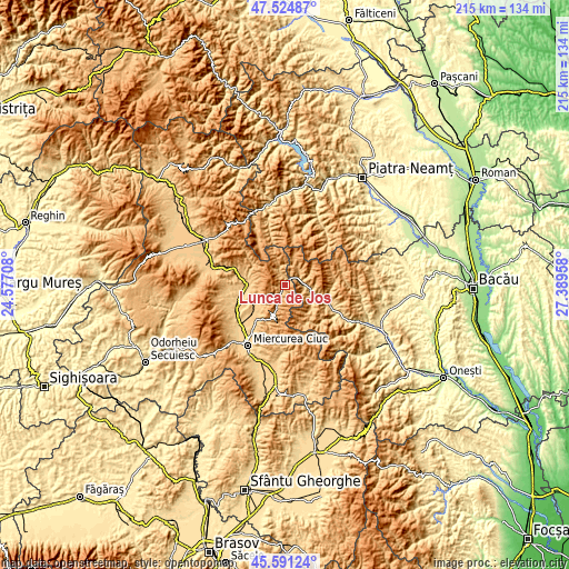 Topographic map of Lunca de Jos