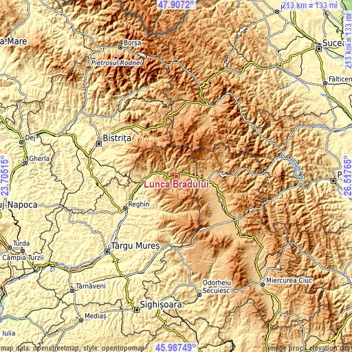 Topographic map of Lunca Bradului