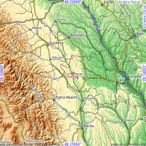 Topographic map of Lunca