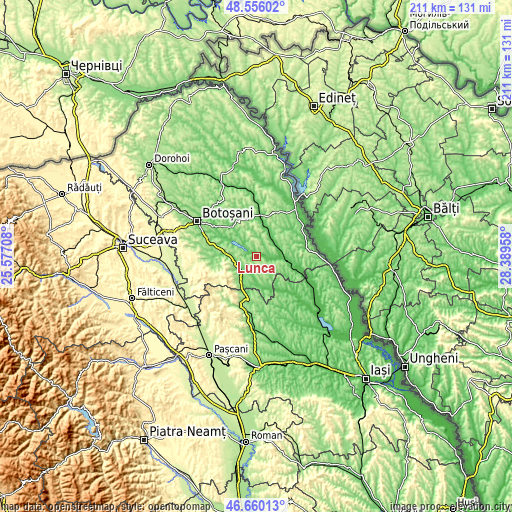 Topographic map of Lunca