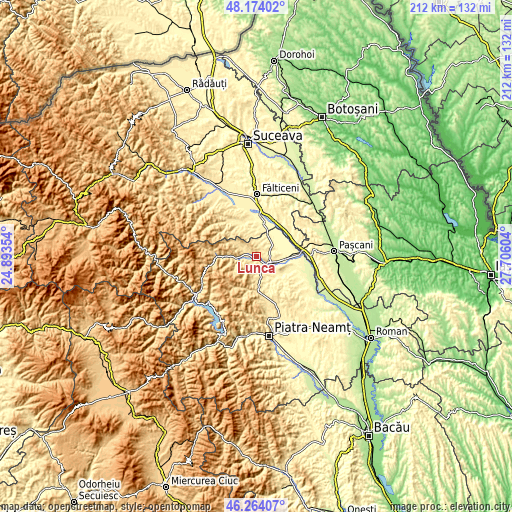 Topographic map of Lunca