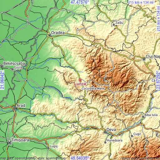 Topographic map of Lunca