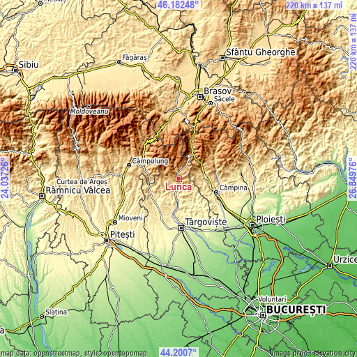 Topographic map of Lunca