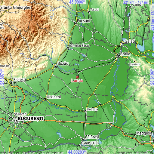 Topographic map of Lunca