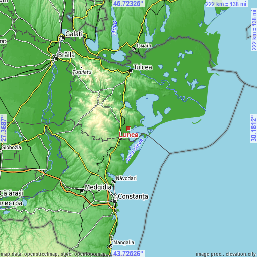 Topographic map of Lunca