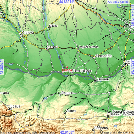 Topographic map of Lunca