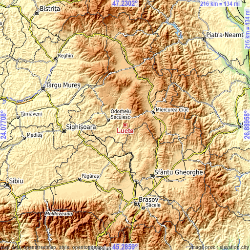 Topographic map of Lueta