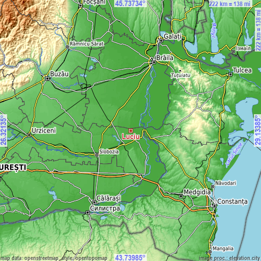 Topographic map of Luciu