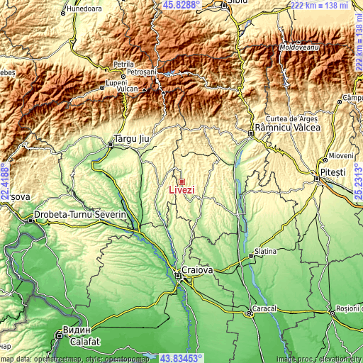 Topographic map of Livezi