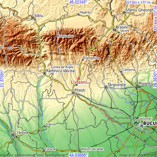 Topographic map of Livezeni