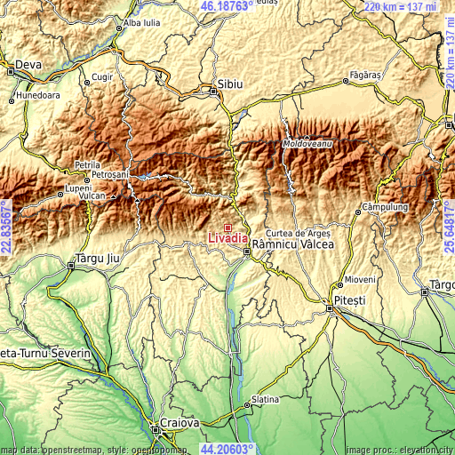 Topographic map of Livadia