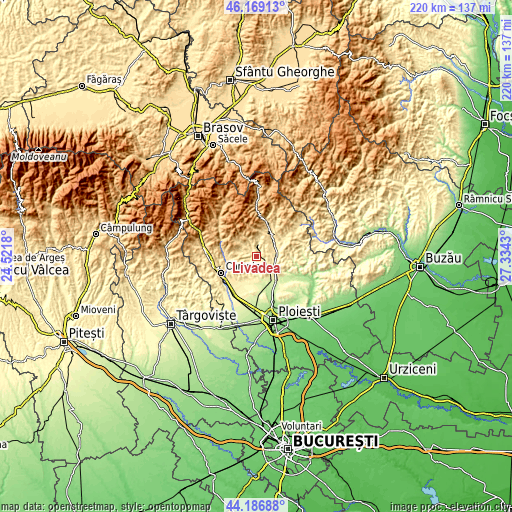Topographic map of Livadea